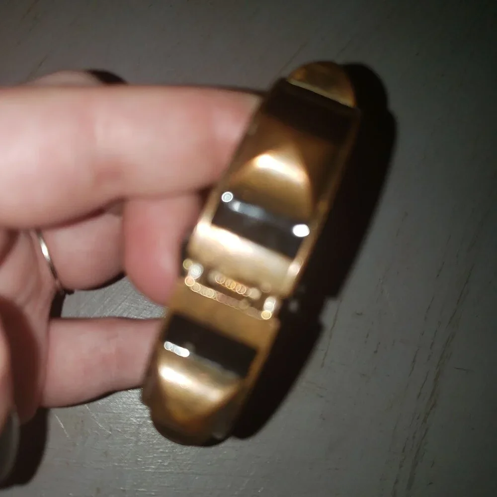 Dark Academia Copper & Black Color Bold Chunky Clamper Cuff Bracelet Retro